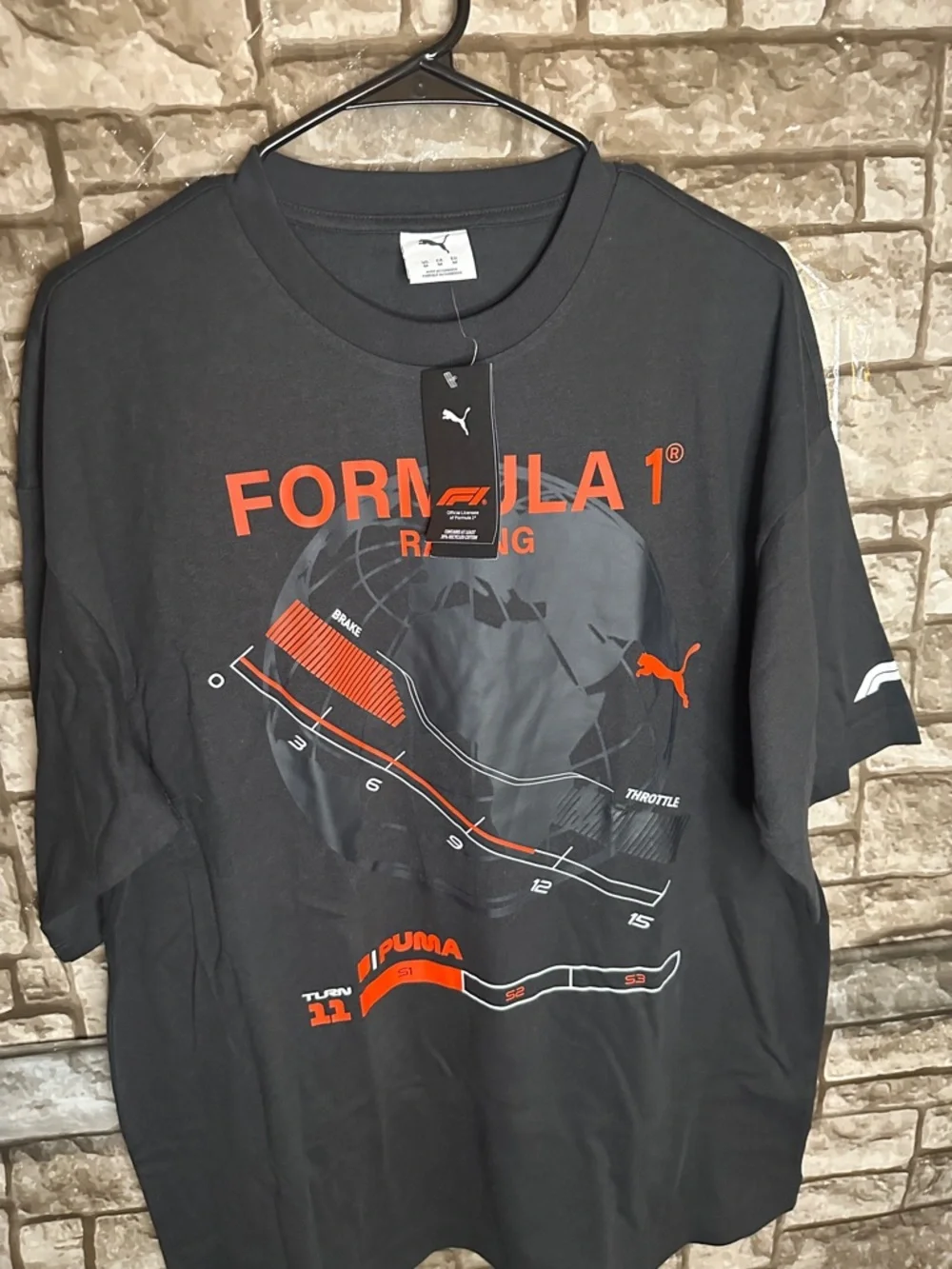 NWT Puma Formula 1 Racing Men's Black Graphic Tee Size Medium